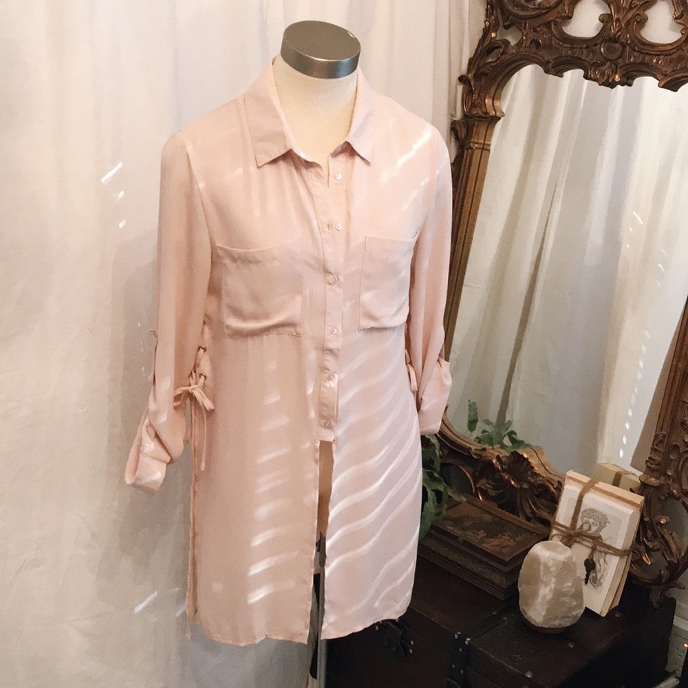 Mustard Seed blush pink button down blouse
